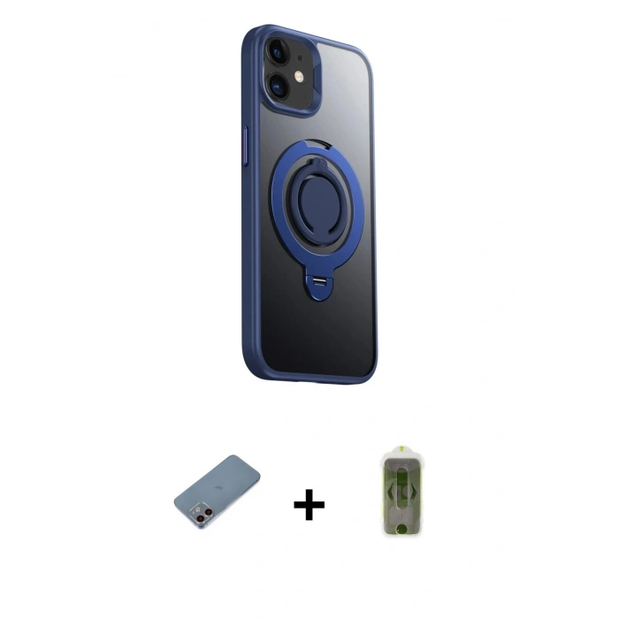 MARSİLYAN™- iPhone 12 Kılıf Zirve Çizgi Prime - Siyah Joko Magic 5D Hayalet Cam + Shine Kamera Lens Koruma Cam - PE