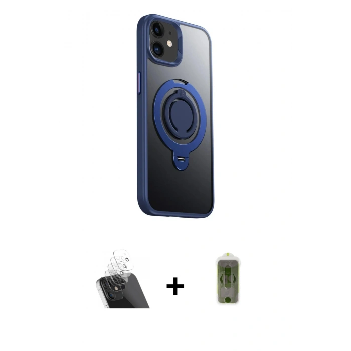 MARSİLYAN™- iPhone 12 Kılıf Zirve Çizgi Prime - Siyah Joko Magic 5D Hayalet Cam + Kamera Lens Koruma Cam - SF