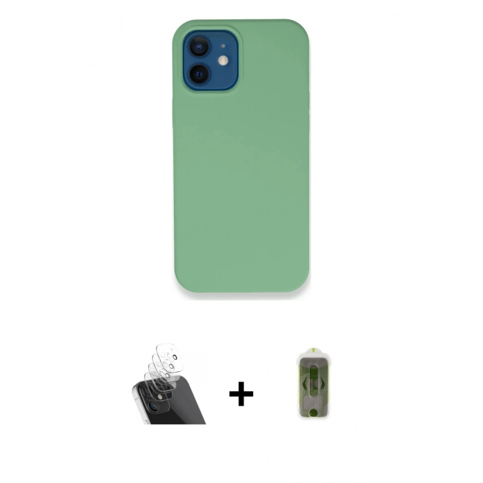 MARSİLYAN™- iPhone 12 Kılıf Zirve Modern Özel Seri - Siyah Joko Magic 5D Hayalet Cam + Kamera Lens Koruma Cam - SF