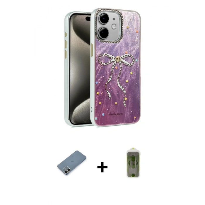 MARSİLYAN™- iPhone 12 Kılıf Zirve Modern Prime - Siyah Joko Magic 5D Hayalet Cam + Metal Kamera Lens Koruma Cam - GD