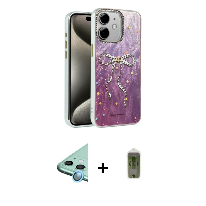 MARSİLYAN™- iPhone 12 Kılıf Zirve Modern Prime - Siyah Joko Magic 5D Hayalet Cam + Raze Metal Kamera Lens - MI