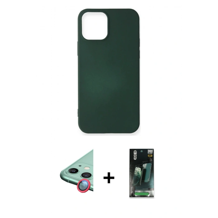 MARSİLYAN™- iPhone 12 Mini Kılıf Kozmos Yansıma Özel Seri - Şeffaf 360 Full Body Arka Koruyucu + Raze Metal Kamera Lens - KI