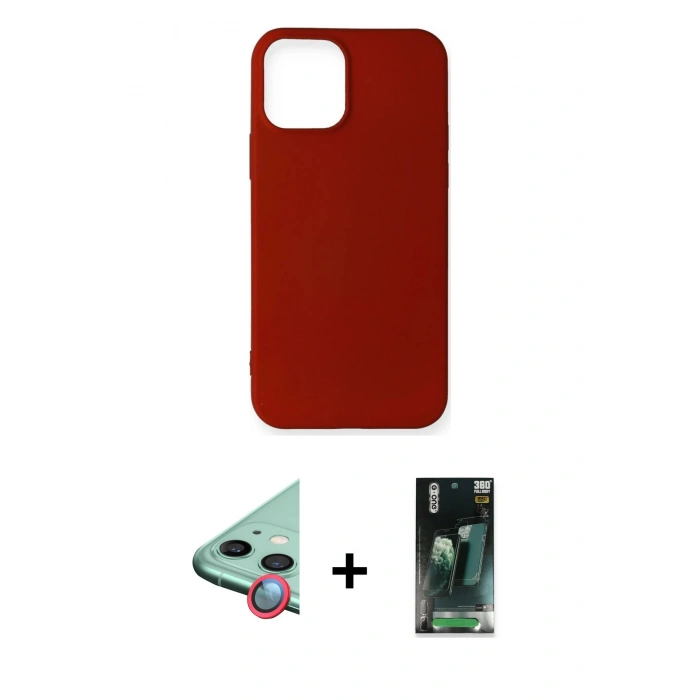 MARSİLYAN™- iPhone 12 Mini Kılıf Kozmos Yansıma Özel Seri - Şeffaf 360 Full Body Arka Koruyucu + Raze Metal Kamera Lens - KI
