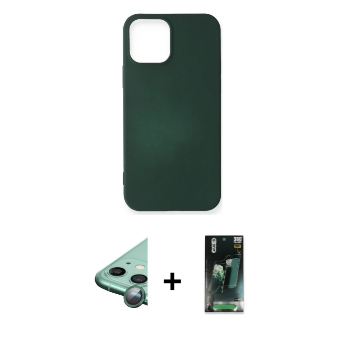 MARSİLYAN™- iPhone 12 Mini Kılıf Kozmos Yansıma Özel Seri - Şeffaf 360 Full Body Arka Koruyucu + Raze Metal Kamera Lens - YL
