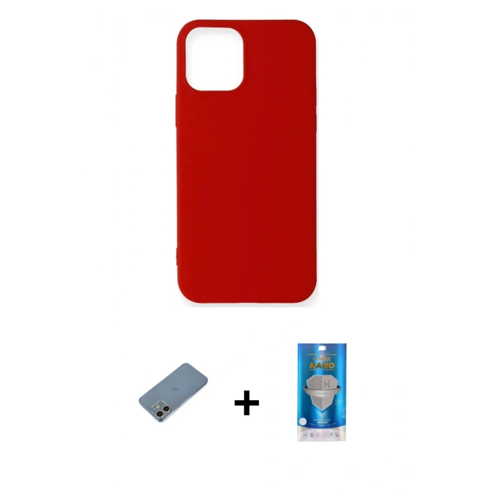 MARSİLYAN™- iPhone 12 Mini Kılıf Kozmos Yansıma Özel Seri - Şeffaf Royal Nano Ekran Koruyucu + Shine Kamera Lens Koruma Cam - GI