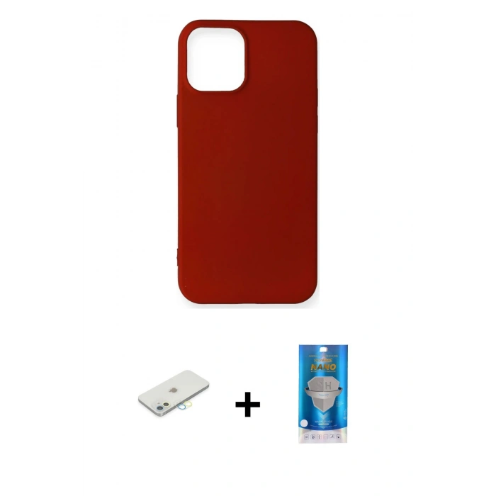 MARSİLYAN™- iPhone 12 Mini Kılıf Kozmos Yansıma Özel Seri - Şeffaf Royal Nano Ekran Koruyucu + Renkli Kamera Lens Koruma Cam - SI