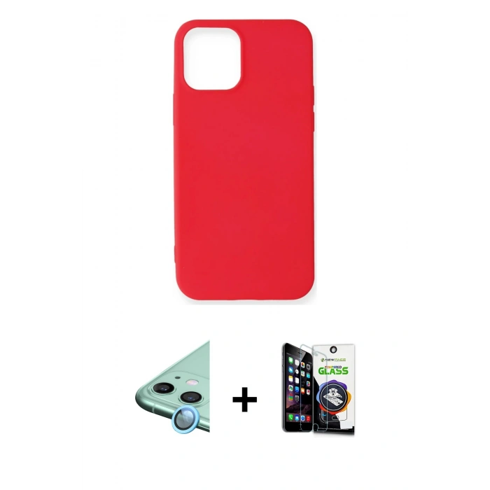 MARSİLYAN™- iPhone 12 Mini Kılıf Kozmos Yansıma Özel Seri - Şeffaf Temperli Cam Ekran Koruyucu + Mavi Raze Metal Kamera Lens