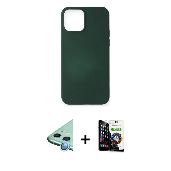 MARSİLYAN™- iPhone 12 Mini Kılıf Kozmos Yansıma Özel Seri - Şeffaf Temperli Cam Ekran Koruyucu + Mavi Raze Metal Kamera Lens