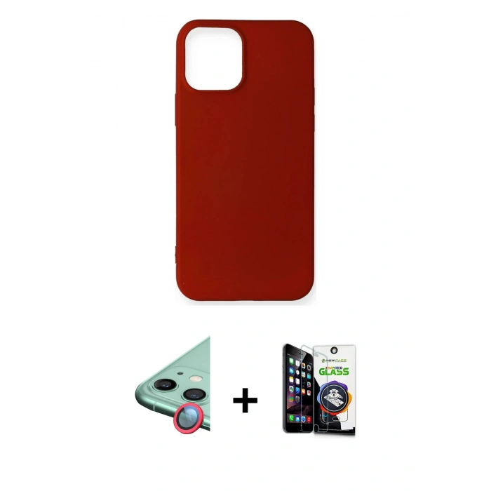 MARSİLYAN™- iPhone 12 Mini Kılıf Kozmos Yansıma Özel Seri - Şeffaf Temperli Cam Ekran Koruyucu + Raze Metal Kamera Lens - KI