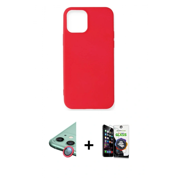 MARSİLYAN™- iPhone 12 Mini Kılıf Kozmos Yansıma Özel Seri - Şeffaf Temperli Cam Ekran Koruyucu + Raze Metal Kamera Lens - KI