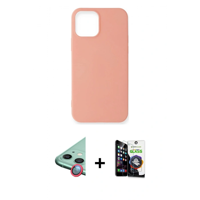 MARSİLYAN™- iPhone 12 Mini Kılıf Kozmos Yansıma Özel Seri - Şeffaf Temperli Cam Ekran Koruyucu + Raze Metal Kamera Lens - KI