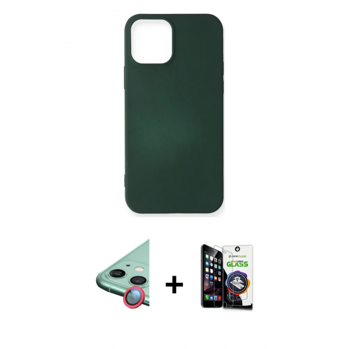 MARSİLYAN™- iPhone 12 Mini Kılıf Kozmos Yansıma Özel Seri - Şeffaf Temperli Cam Ekran Koruyucu + Raze Metal Kamera Lens - KI