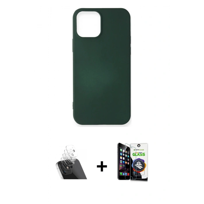 MARSİLYAN™- iPhone 12 Mini Kılıf Kozmos Yansıma Özel Seri - Şeffaf Temperli Cam Ekran Koruyucu + Kamera Lens Koruma Cam - SF