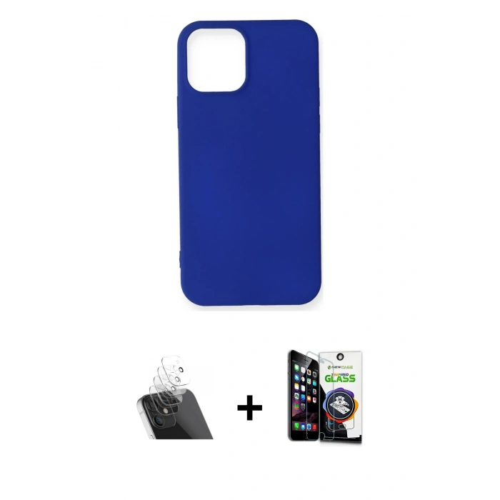 MARSİLYAN™- iPhone 12 Mini Kılıf Kozmos Yansıma Özel Seri - Şeffaf Temperli Cam Ekran Koruyucu + Kamera Lens Koruma Cam - SF