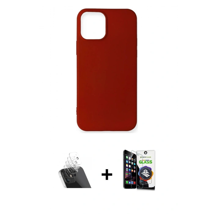 MARSİLYAN™- iPhone 12 Mini Kılıf Kozmos Yansıma Özel Seri - Şeffaf Temperli Cam Ekran Koruyucu + Kamera Lens Koruma Cam - SF