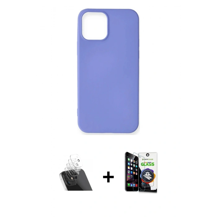 MARSİLYAN™- iPhone 12 Mini Kılıf Kozmos Yansıma Özel Seri - Şeffaf Temperli Cam Ekran Koruyucu + Kamera Lens Koruma Cam - SF