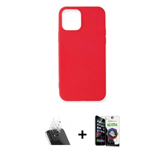 MARSİLYAN™- iPhone 12 Mini Kılıf Kozmos Yansıma Özel Seri - Şeffaf Temperli Cam Ekran Koruyucu + Kamera Lens Koruma Cam - SF