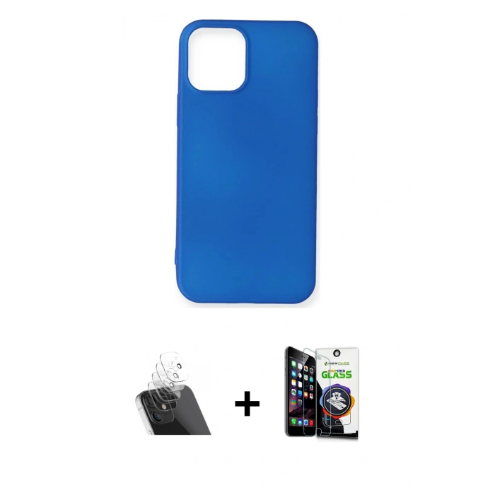 MARSİLYAN™- iPhone 12 Mini Kılıf Kozmos Yansıma Özel Seri - Şeffaf Temperli Cam Ekran Koruyucu + Kamera Lens Koruma Cam - SF
