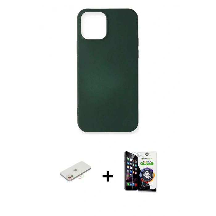 MARSİLYAN™- iPhone 12 Mini Kılıf Kozmos Yansıma Özel Seri - Şeffaf Temperli Cam Ekran Koruyucu + Renkli Kamera Lens Koruma Cam - YL