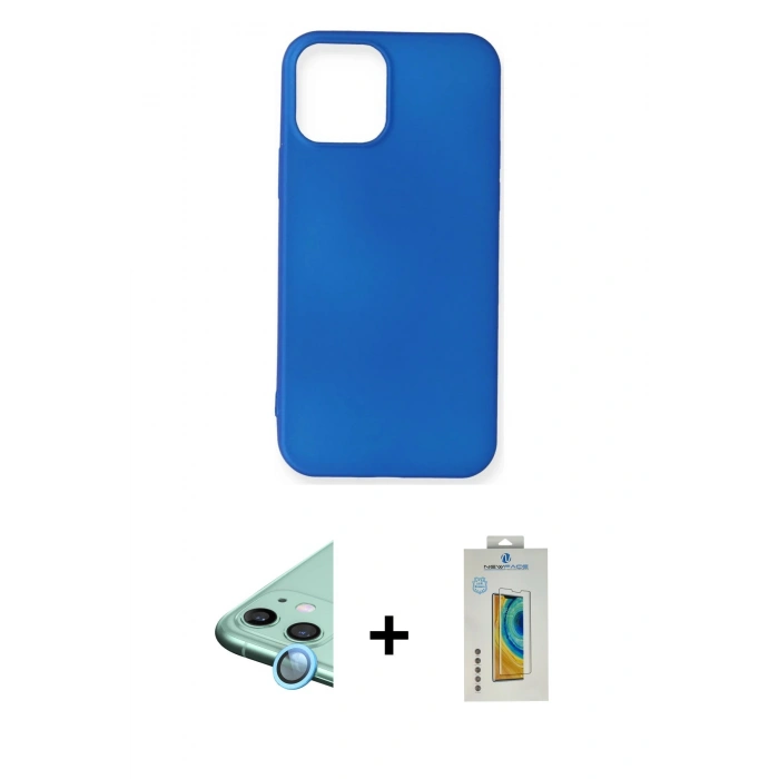 MARSİLYAN™- iPhone 12 Mini Kılıf Kozmos Yansıma Özel Seri - Siyah Polymer Nano Ekran Koruyucu + Raze Metal Kamera Lens - MI
