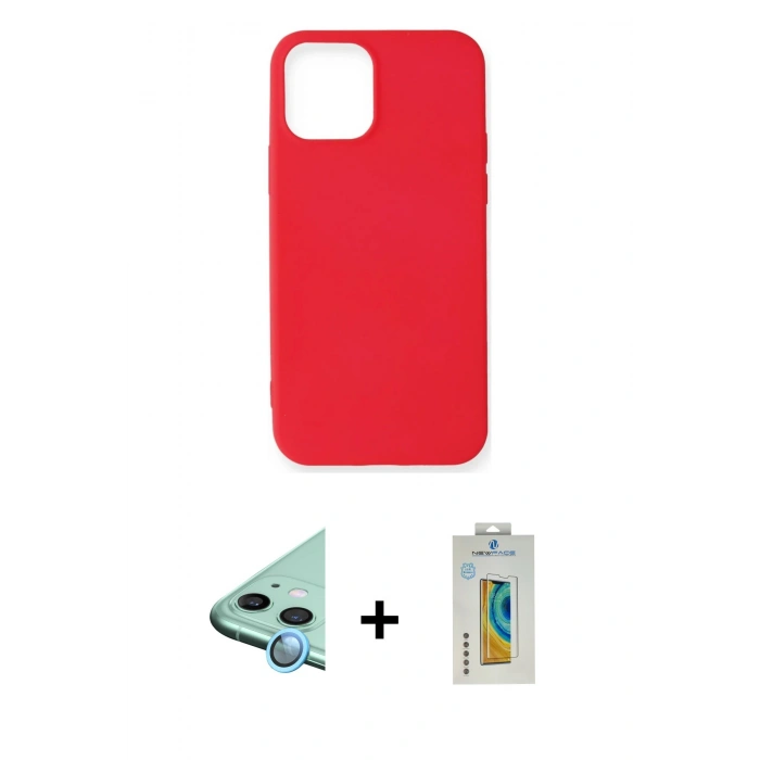 MARSİLYAN™- iPhone 12 Mini Kılıf Kozmos Yansıma Özel Seri - Siyah Polymer Nano Ekran Koruyucu + Raze Metal Kamera Lens - MI