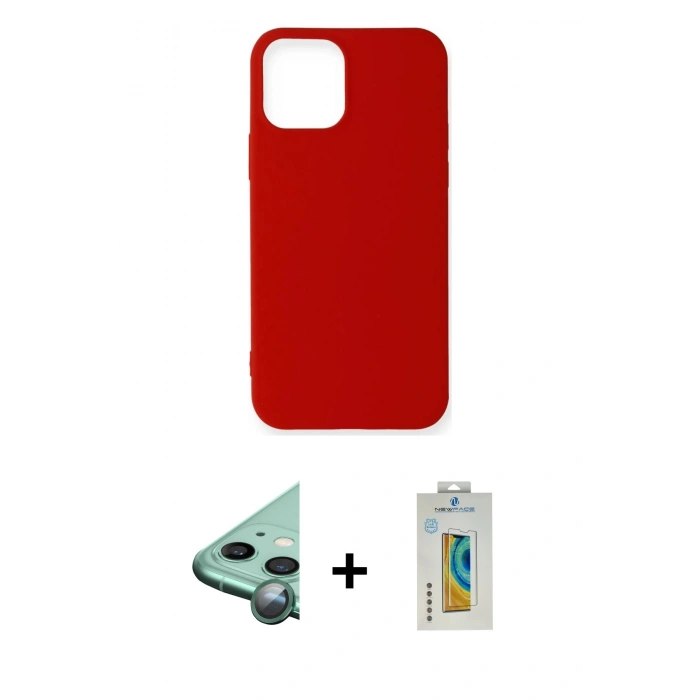 MARSİLYAN™- iPhone 12 Mini Kılıf Kozmos Yansıma Özel Seri - Siyah Polymer Nano Ekran Koruyucu + Raze Metal Kamera Lens - YL