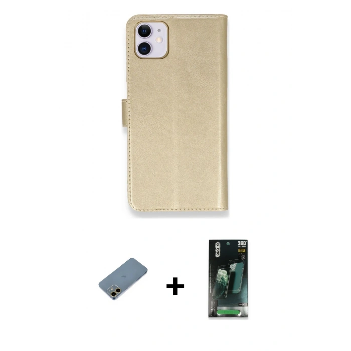 MARSİLYAN™- iPhone 12 Mini Kılıf Siluet Işık Serisi - Şeffaf 360 Full Body Arka Koruyucu + Shine Kamera Lens Koruma Cam - GD