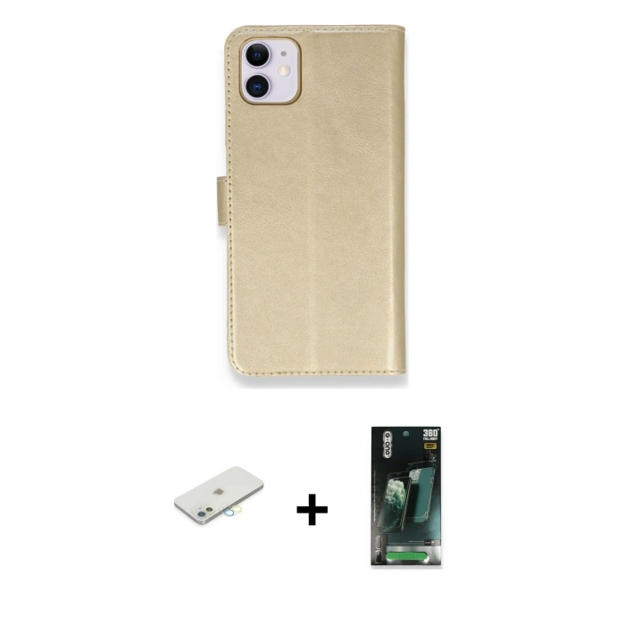 MARSİLYAN™- iPhone 12 Mini Kılıf Siluet Işık Serisi - Şeffaf 360 Full Body Arka Koruyucu + Sarı Renkli Kamera Lens Koruma Cam