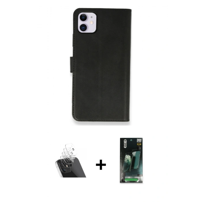 MARSİLYAN™- iPhone 12 Mini Kılıf Siluet Işık Serisi - Şeffaf 360 Full Body Arka Koruyucu + Şeffaf Kamera Lens Koruma Cam