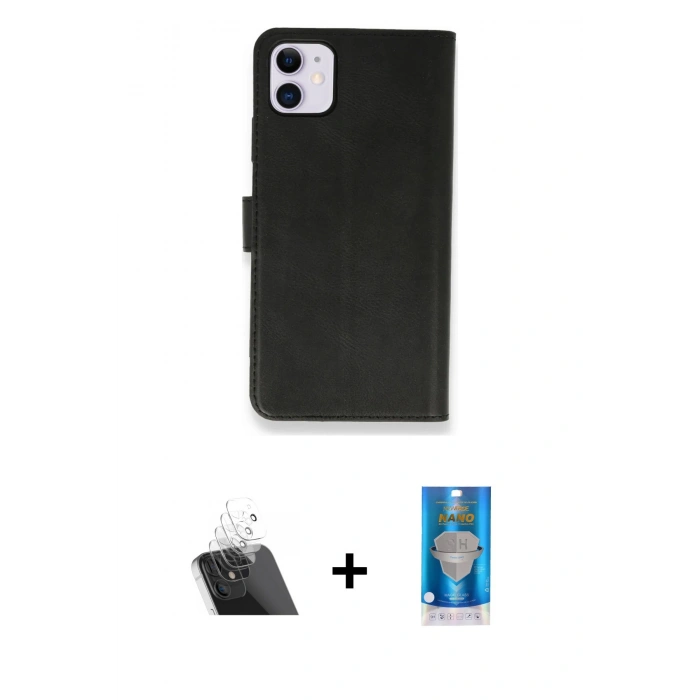 MARSİLYAN™- iPhone 12 Mini Kılıf Siluet Işık Serisi - Şeffaf Royal Nano Ekran Koruyucu + Kamera Lens Koruma Cam - SF