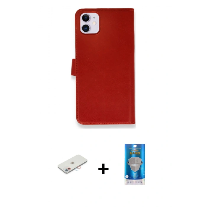 MARSİLYAN™- iPhone 12 Mini Kılıf Siluet Işık Serisi - Şeffaf Royal Nano Ekran Koruyucu + Renkli Kamera Lens Koruma Cam - PE