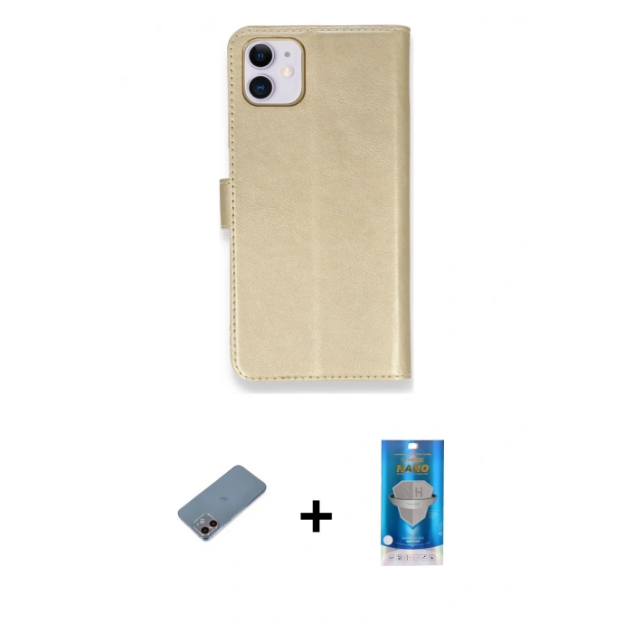 MARSİLYAN™- iPhone 12 Mini Kılıf Siluet Işık Serisi - Şeffaf Royal Nano Ekran Koruyucu + Shine Kamera Lens Koruma Cam - PE