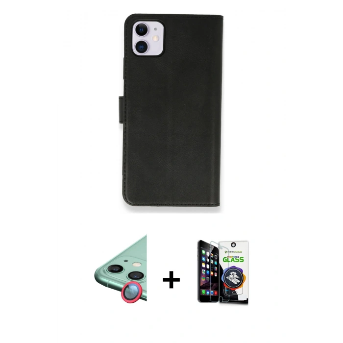 MARSİLYAN™- iPhone 12 Mini Kılıf Siluet Işık Serisi - Şeffaf Temperli Cam Ekran Koruyucu + Raze Metal Kamera Lens - KI