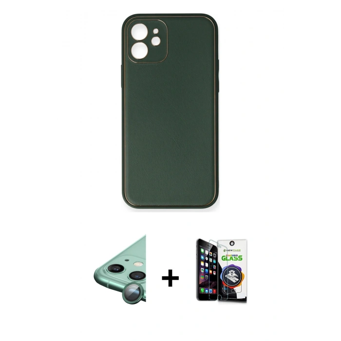 MARSİLYAN™- iPhone 12 Mini Kılıf Yadigar Klasik - Şeffaf Temperli Cam Ekran Koruyucu + Raze Metal Kamera Lens - YL