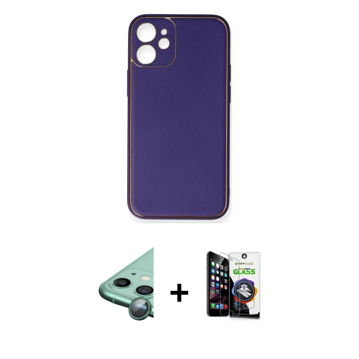 MARSİLYAN™- iPhone 12 Mini Kılıf Yadigar Klasik - Şeffaf Temperli Cam Ekran Koruyucu + Raze Metal Kamera Lens - YL