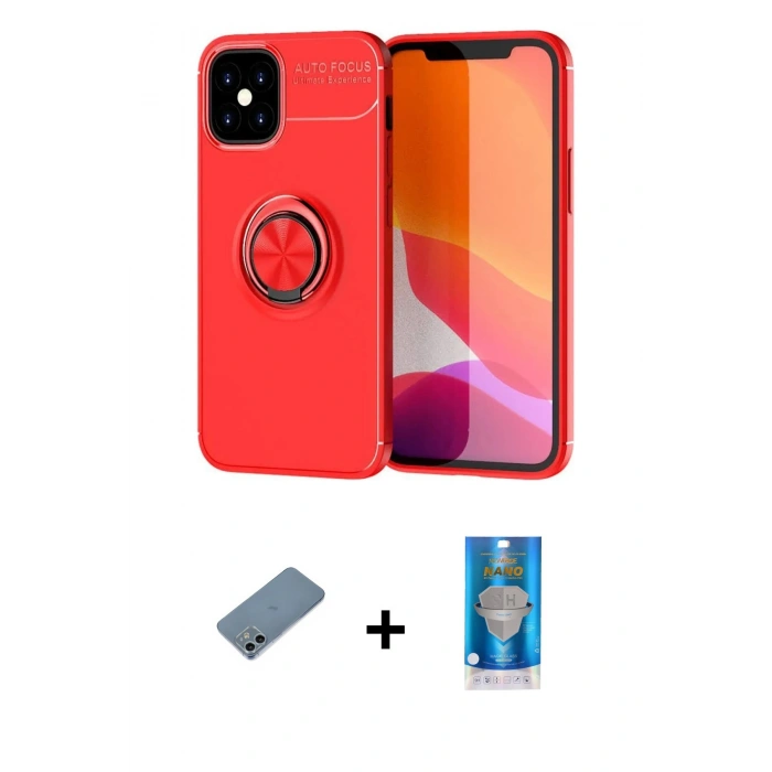 MARSİLYAN™- iPhone 12 Mini Kılıf Yankı Form Prime - Şeffaf Royal Nano Ekran Koruyucu + Shine Kamera Lens Koruma Cam - SABE