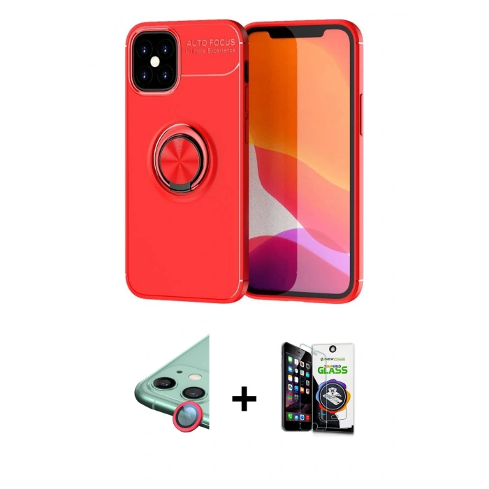MARSİLYAN™- iPhone 12 Mini Kılıf Yankı Form Prime - Şeffaf Temperli Cam Ekran Koruyucu + Raze Metal Kamera Lens - KI