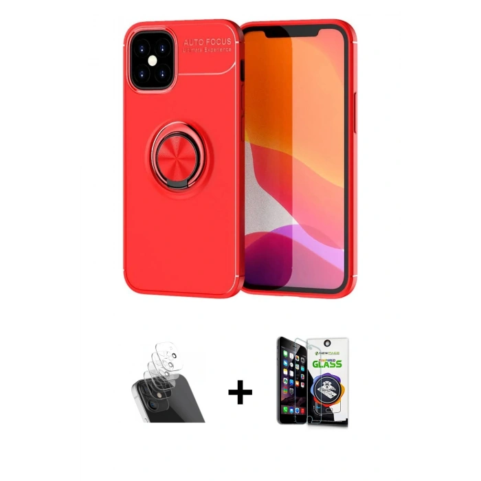 MARSİLYAN™- iPhone 12 Mini Kılıf Yankı Form Prime - Şeffaf Temperli Cam Ekran Koruyucu + Kamera Lens Koruma Cam - SF