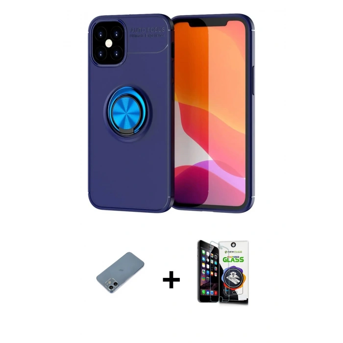 MARSİLYAN™- iPhone 12 Mini Kılıf Yankı Form Prime - Şeffaf Temperli Cam Ekran Koruyucu + Shine Kamera Lens Koruma Cam - SABE