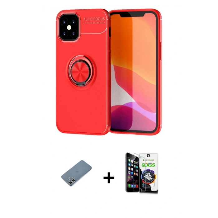 MARSİLYAN™- iPhone 12 Mini Kılıf Yankı Form Prime - Şeffaf Temperli Cam Ekran Koruyucu + Shine Kamera Lens Koruma Cam - GS