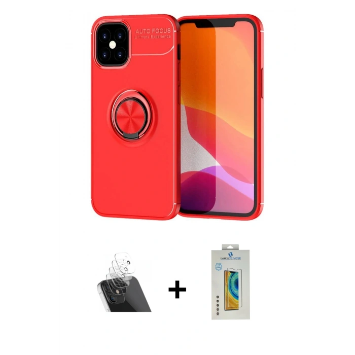 MARSİLYAN™- iPhone 12 Mini Kılıf Yankı Form Prime - Siyah Polymer Nano Ekran Koruyucu + Kamera Lens Koruma Cam - SF