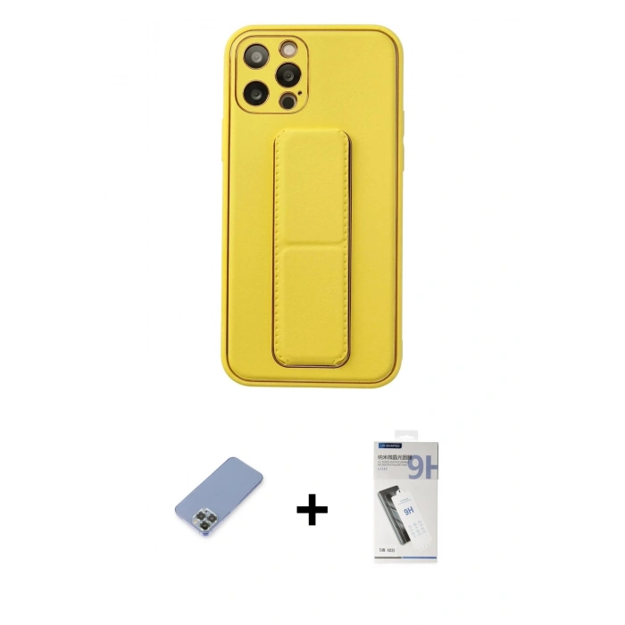 MARSİLYAN™- iPhone 12 Pro Kılıf Akış Doku - Şeffaf Uv Polymer Nano Ekran Koruyucu + Metal Kamera Lens Koruma Cam - KUYL