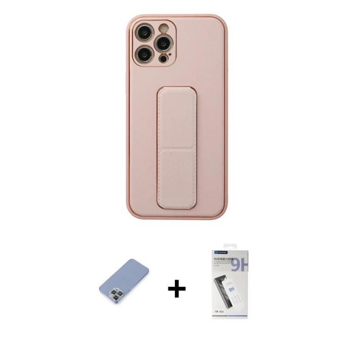 MARSİLYAN™- iPhone 12 Pro Kılıf Akış Doku - Şeffaf Uv Polymer Nano Ekran Koruyucu + Metal Kamera Lens Koruma Cam - KUYL