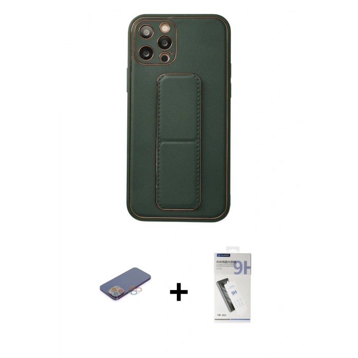 MARSİLYAN™- iPhone 12 Pro Kılıf Akış Doku - Şeffaf Uv Polymer Nano Ekran Koruyucu + Renkli Kamera Lens Koruma Cam - PE