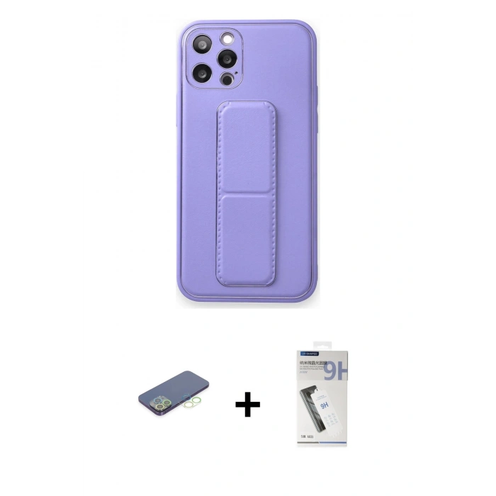 MARSİLYAN™- iPhone 12 Pro Kılıf Akış Doku - Şeffaf Uv Polymer Nano Ekran Koruyucu + Renkli Kamera Lens Koruma Cam - YL