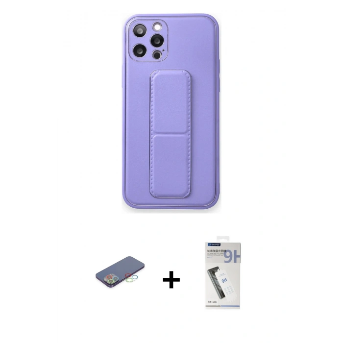 MARSİLYAN™- iPhone 12 Pro Kılıf Akış Doku - Şeffaf Uv Polymer Nano Ekran Koruyucu + Renkli Kamera Lens Koruma Cam - MI