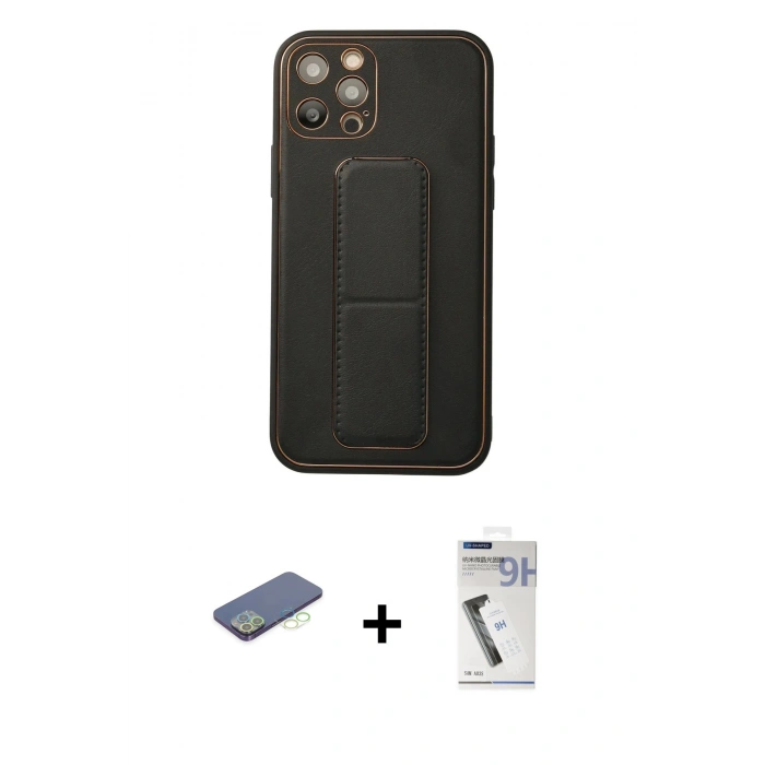 MARSİLYAN™- iPhone 12 Pro Kılıf Akış Doku - Şeffaf Uv Polymer Nano Ekran Koruyucu + Renkli Kamera Lens Koruma Cam - YL