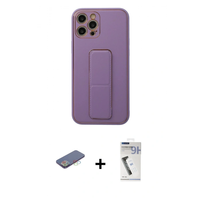MARSİLYAN™- iPhone 12 Pro Kılıf Akış Doku - Şeffaf Uv Polymer Nano Ekran Koruyucu + Renkli Kamera Lens Koruma Cam - MI