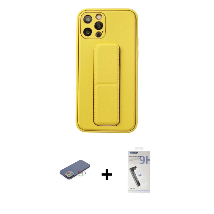 MARSİLYAN™- iPhone 12 Pro Kılıf Akış Doku - Şeffaf Uv Polymer Nano Ekran Koruyucu + Renkli Kamera Lens Koruma Cam - MI