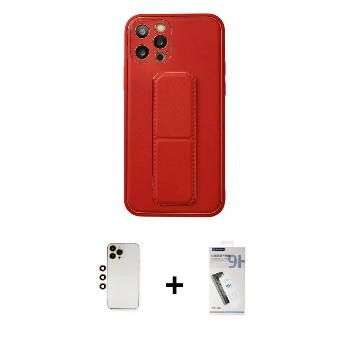 MARSİLYAN™- iPhone 12 Pro Kılıf Akış Doku - Şeffaf Uv Polymer Nano Ekran Koruyucu + Shine Kamera Lens - GD